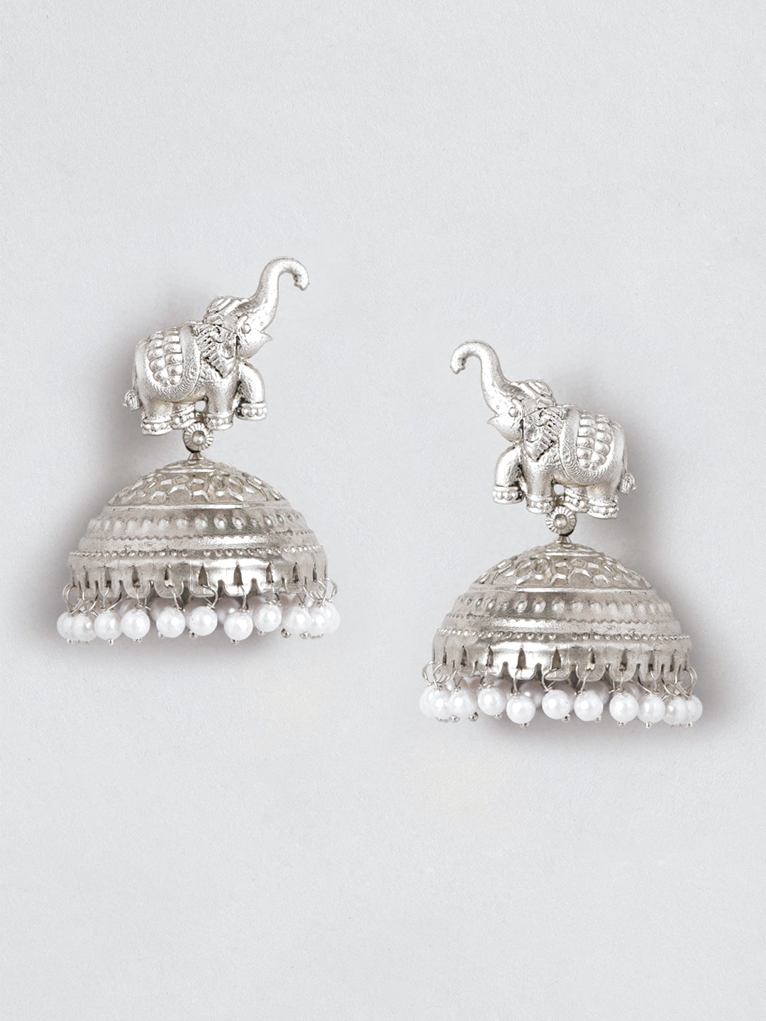 Elephant Beads Drop Jhumka Earrings