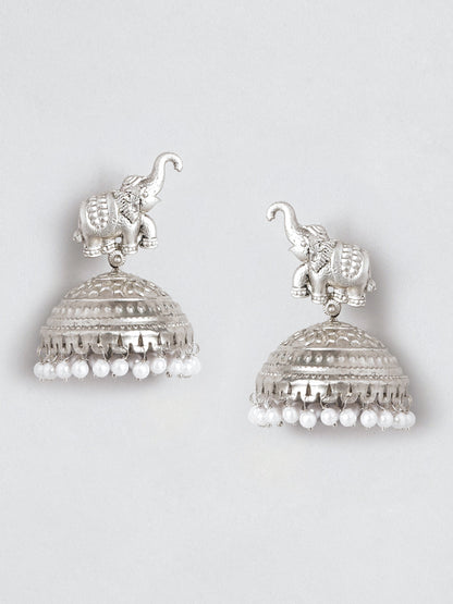 Elephant Beads Drop Jhumka Earrings