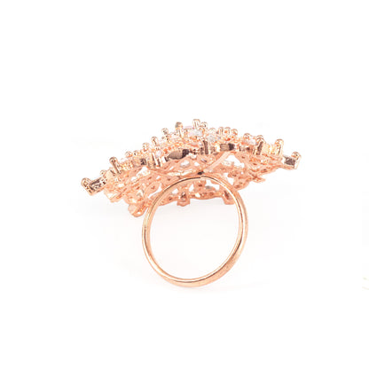 Rose Gold Plated AD Ring for Women