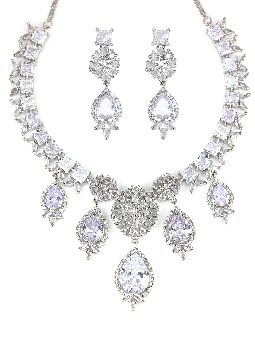 American Diamond Engagement  Floral Designer Jewellery Set