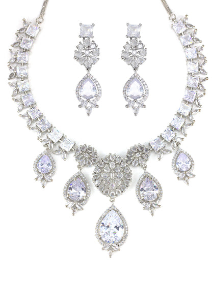 American Diamond Engagement  Floral Designer Jewellery Set