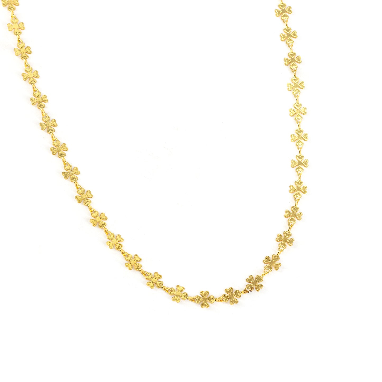Gold Plated Floral Chain Necklace for Women
