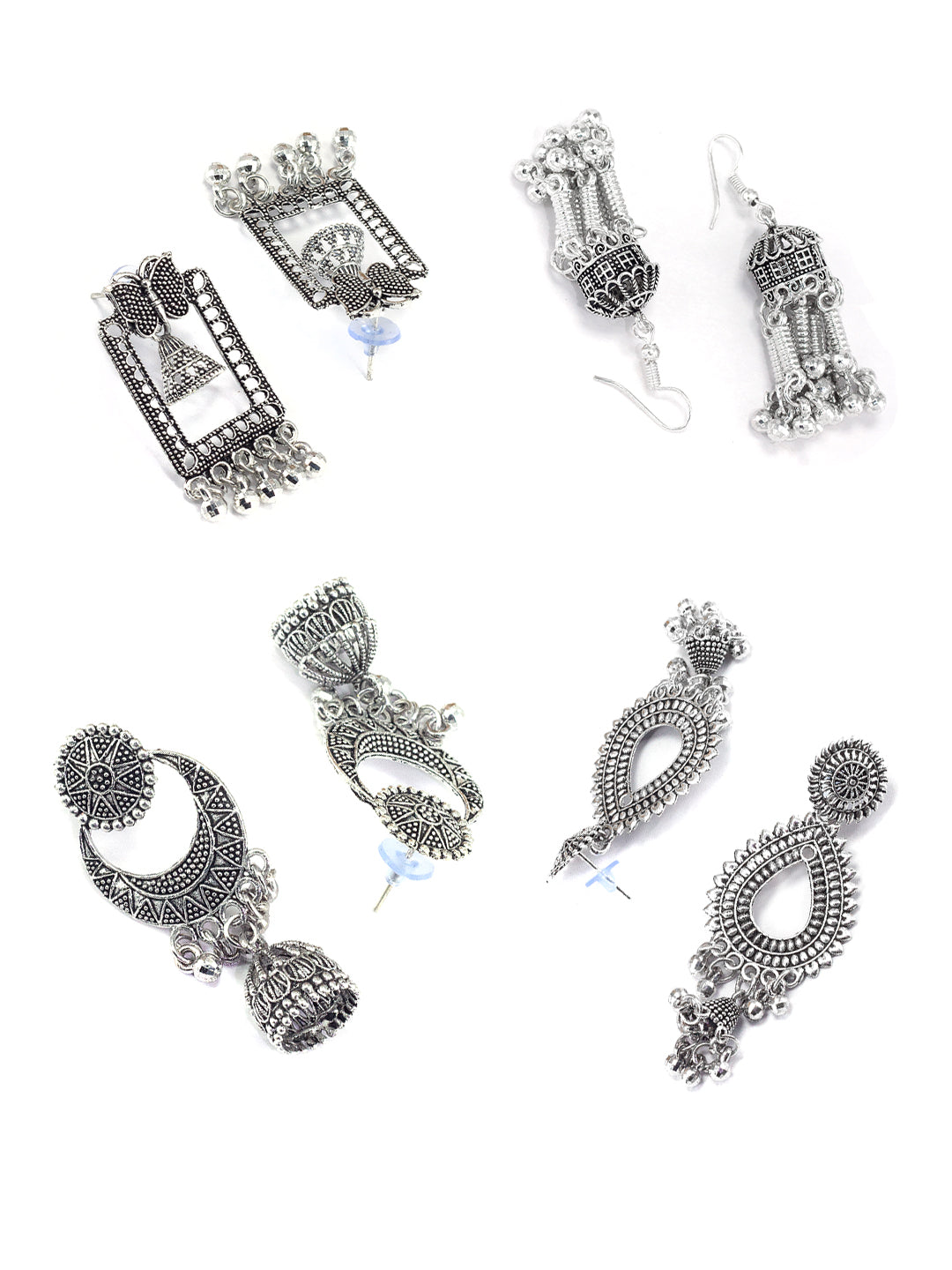 Set of 4 Flora & Butterfly Chandbali & Jhumki Earrings