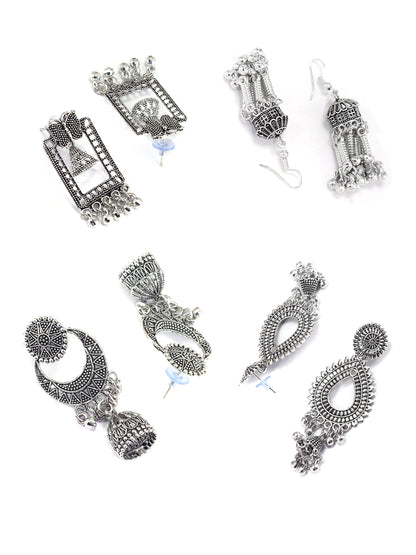 Set of 4 Flora & Butterfly Chandbali & Jhumki Earrings