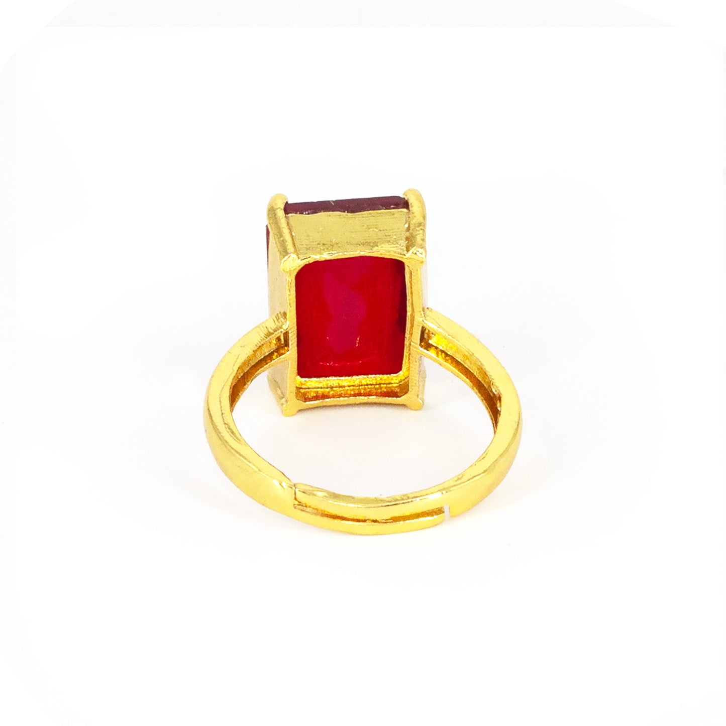 Gold Plated Red AD Finger Ring for Women