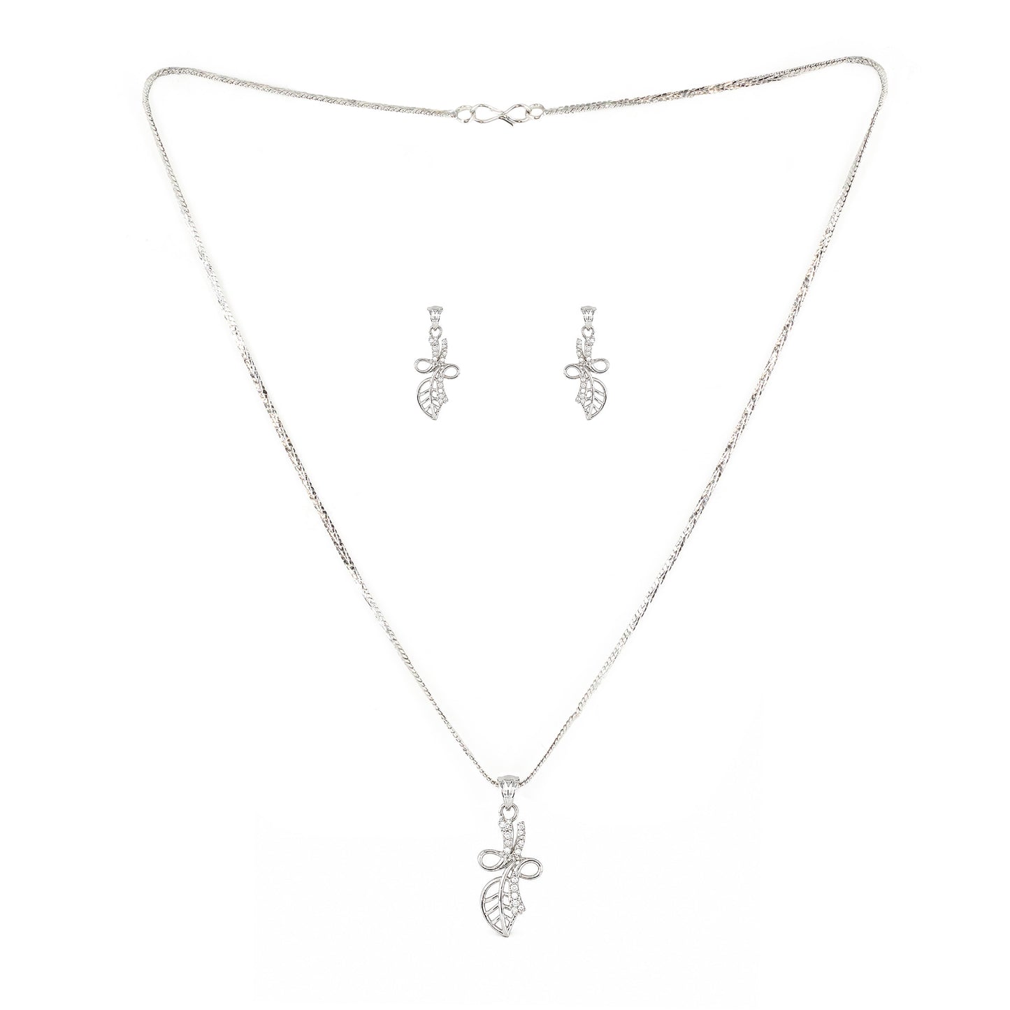 Silver Plated AD Pendant Set for Women