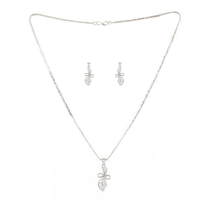 Silver Plated AD Pendant Set for Women
