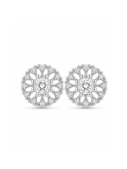 Rhodium Plated AD Stud Earrings for Women