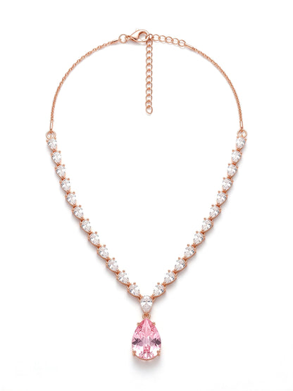 Rose Gold Plated AD Jewellery Set for Women