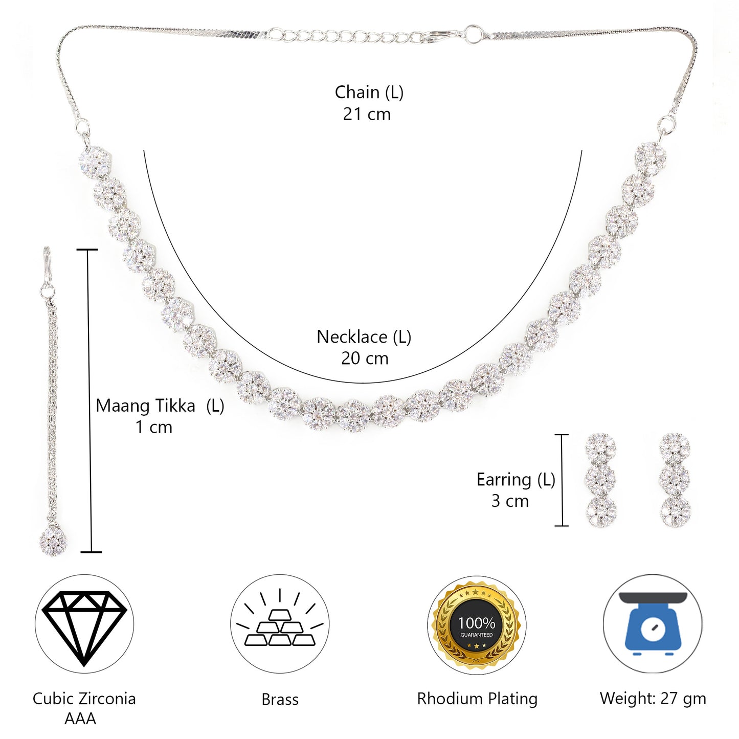 Silver Plated Floral Jewellery Set for Women