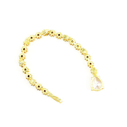 Gold Plated AD Teardrop Maang Tikka for Women