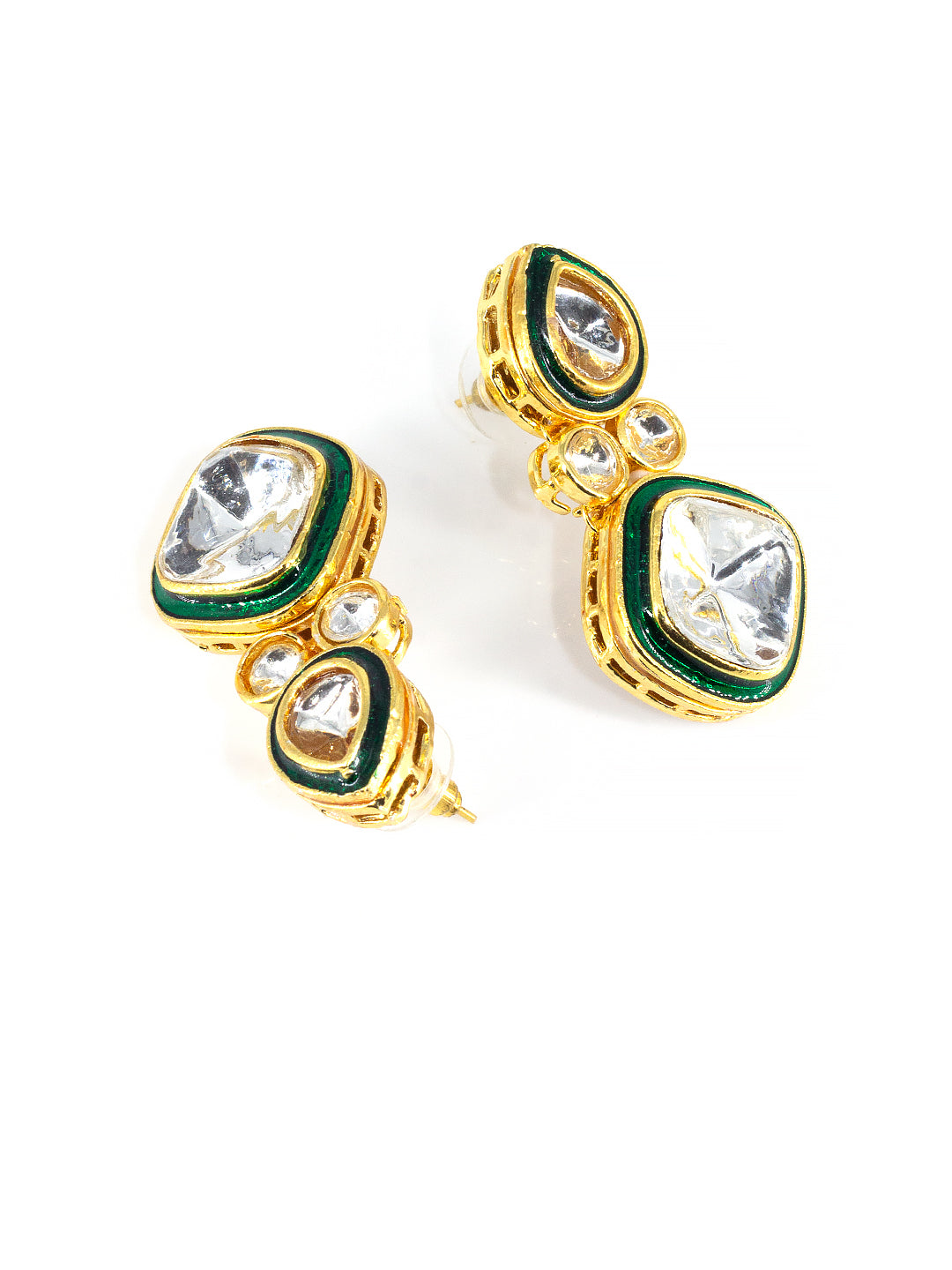 Green Kundan-Studded Jewellery Set