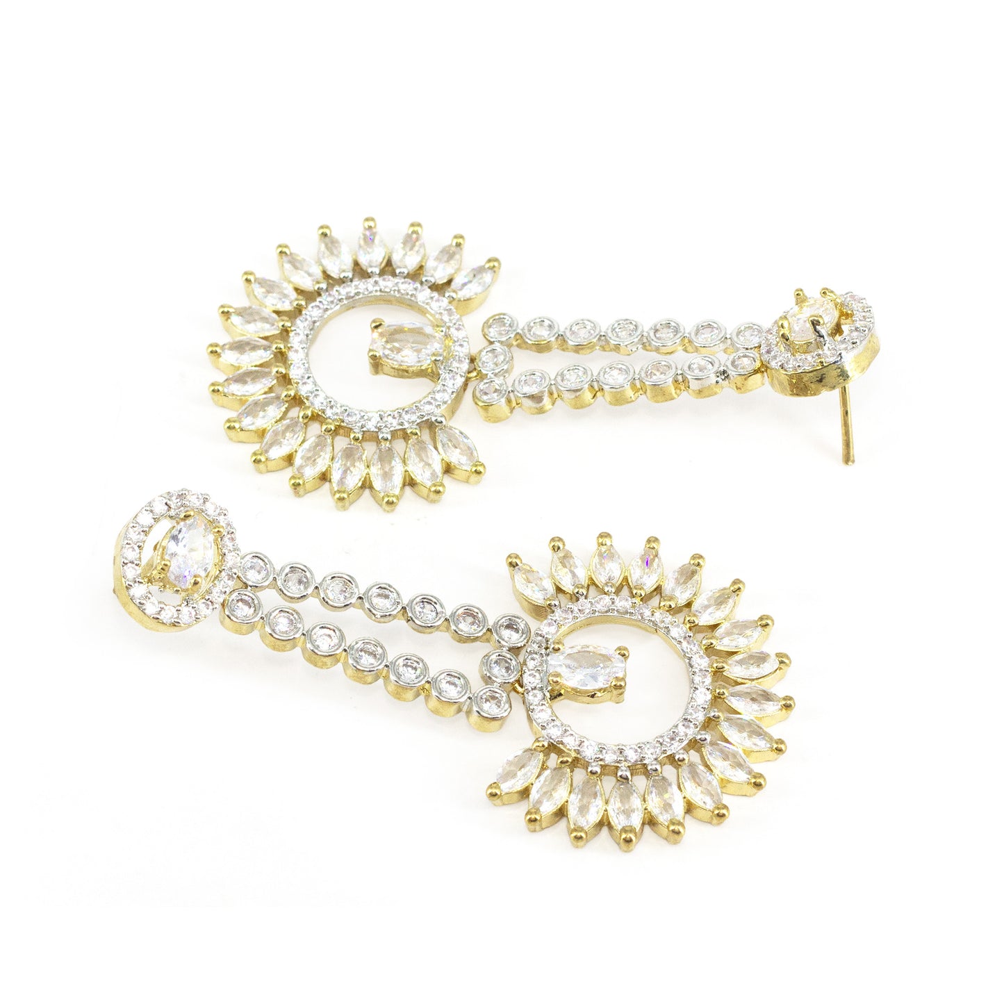 Gold Plated American Diamond Earrings for Women