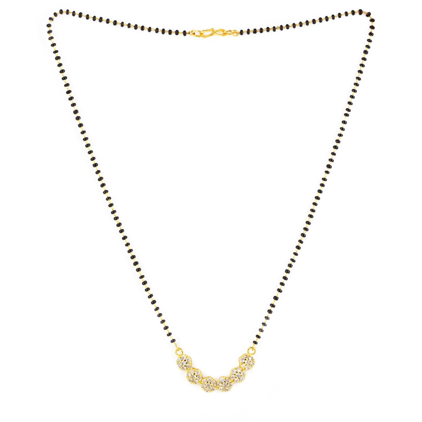 Gold Plated AD Floral Magalsutra for women