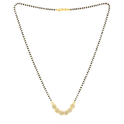 Gold Plated AD Floral Magalsutra for women