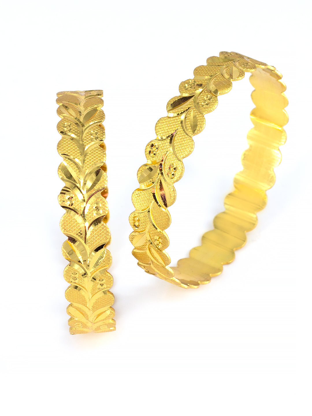 Set of 2 Designer Leaf Bangles