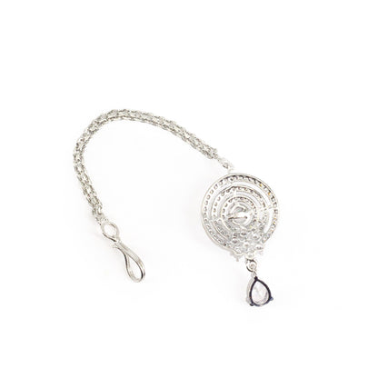 Silver Plated AD Maang Tikka for Women