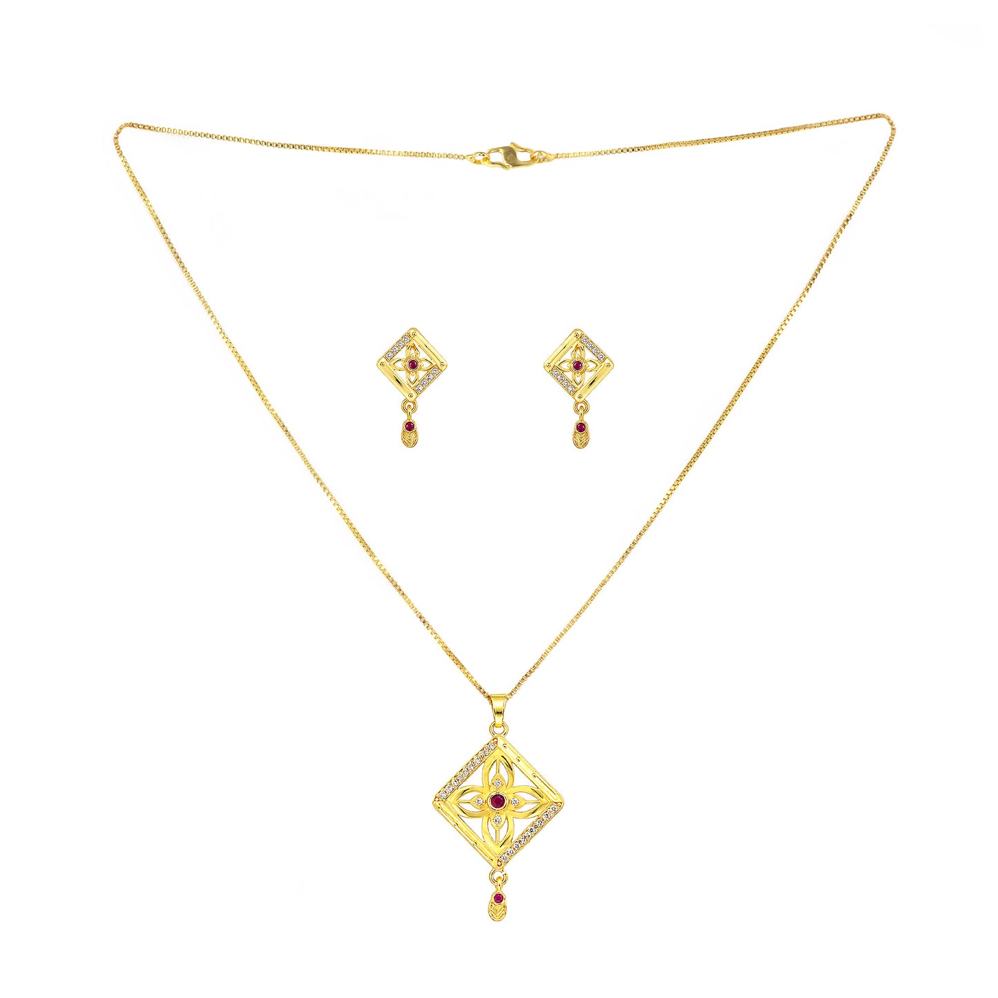 Micro Gold AD Pendant Set for Women