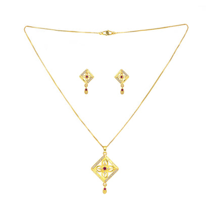 Micro Gold AD Pendant Set for Women
