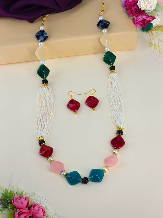 Multicolor Artificial Beads Jewellery Set