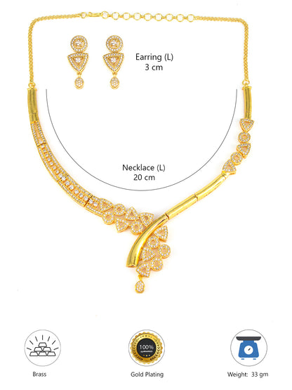 Gold Plated Designer AD Jewellery Set