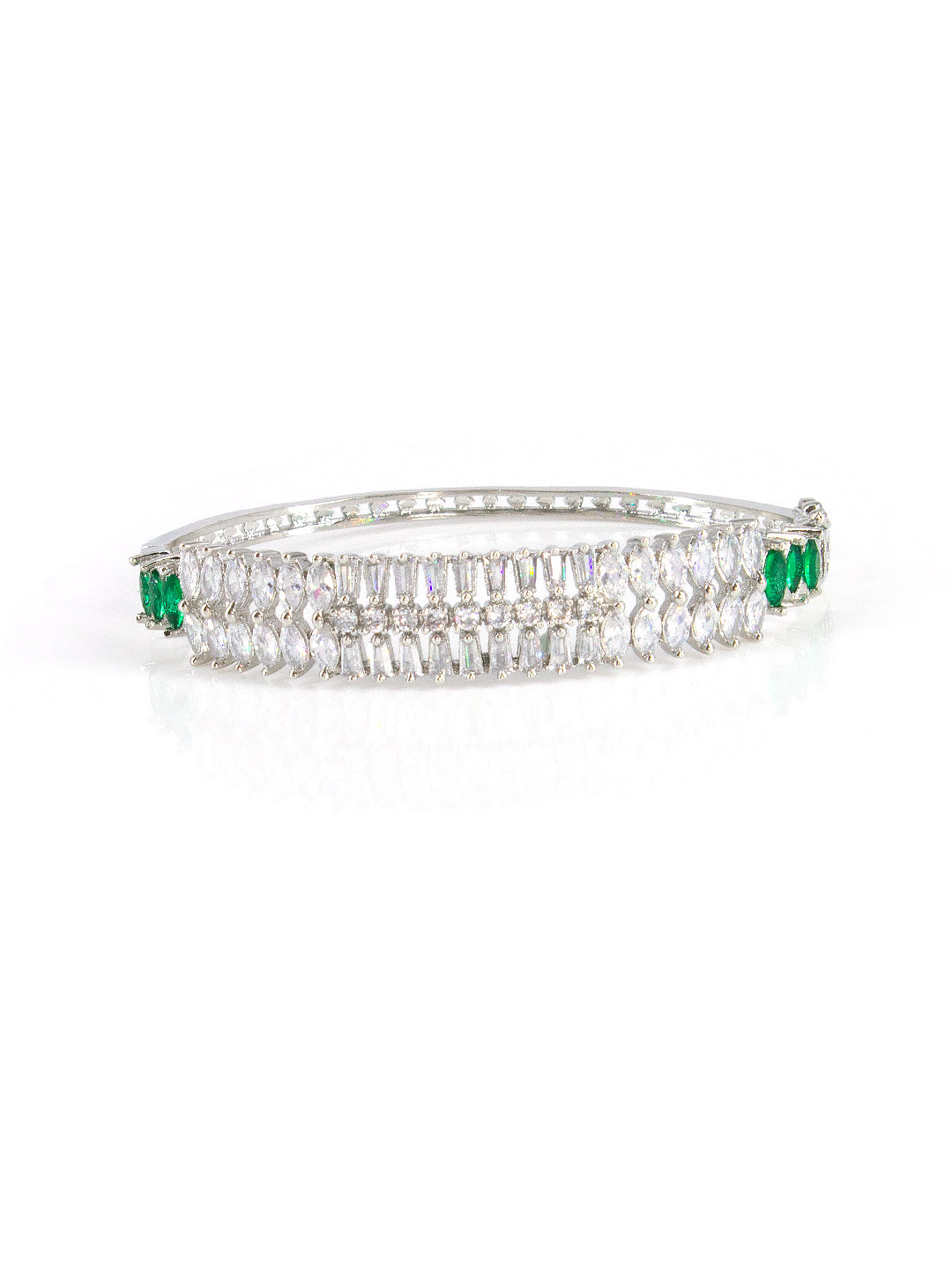 Rhodium Plated AD Band Style Bracelet