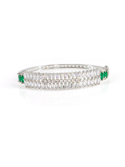 Rhodium Plated AD Band Style Bracelet