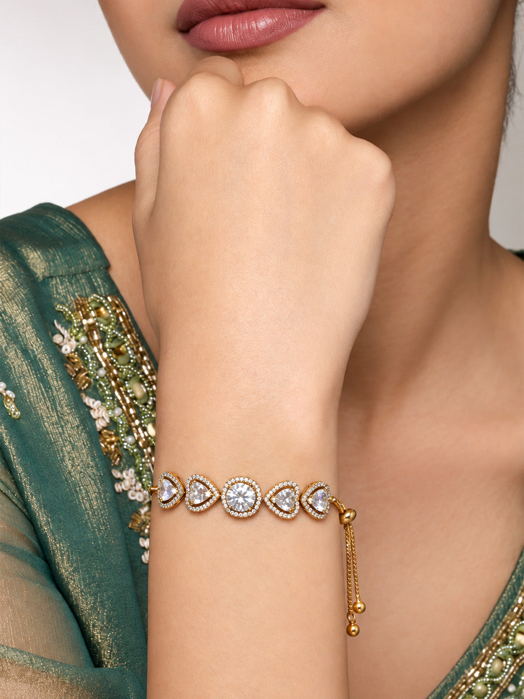 Antique Gold Plated AD Bracelet for Women
