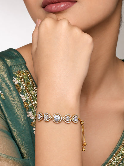 Antique Gold Plated AD Bracelet for Women