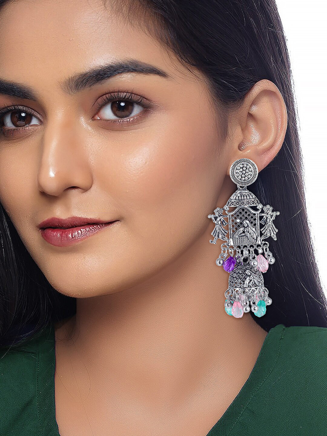 Doli Multicolour Beads Jhumka Earrings