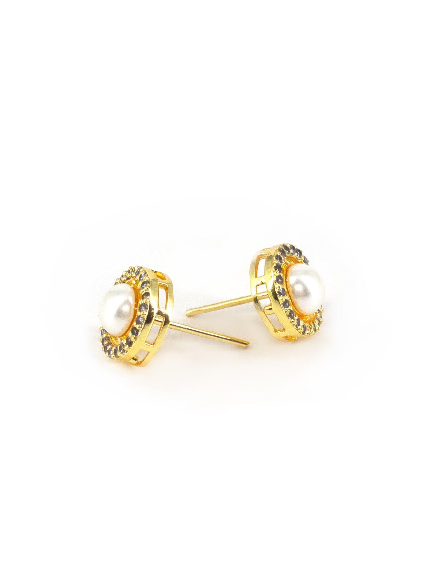 Gold Plated AD Small Studs for Women