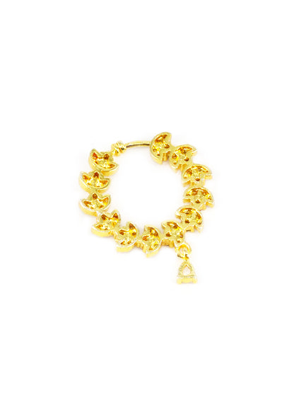 Gold Plated AD Bridal Non-piercing Nose Ring for Women