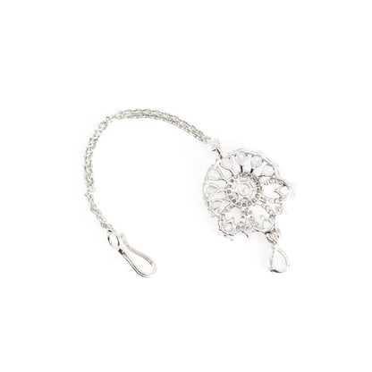 Silver Plated AD Maang Tikka for Women