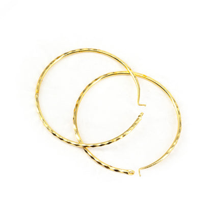 Gold Plated Classic Large Hoop Earrings for Women