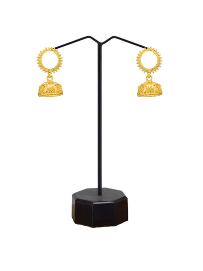 Gold Plated Sun Jhumka Earrings