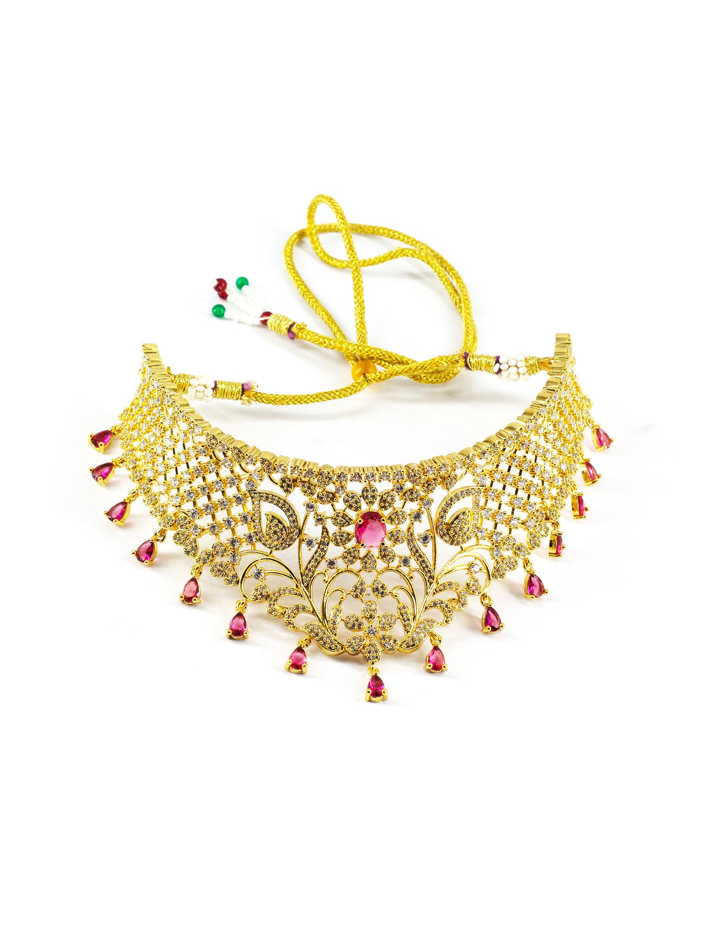 Gold Plated American Diamond Bridal Jewellery Set