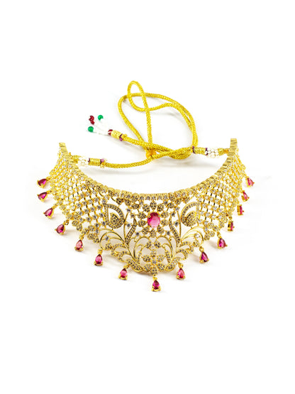 Gold Plated American Diamond Bridal Jewellery Set