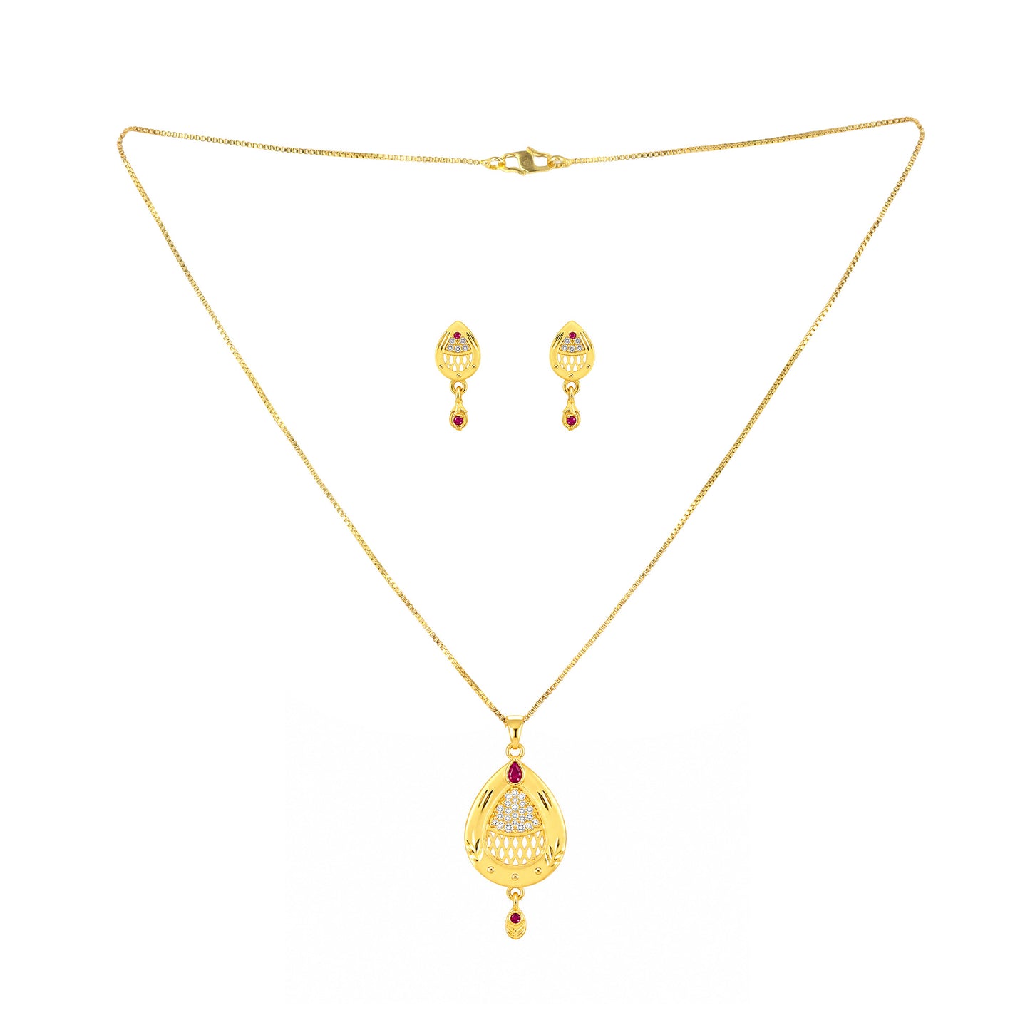 Micro Gold AD Pendant Set for Women