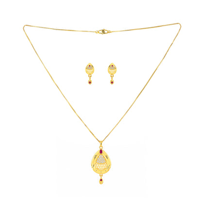 Micro Gold AD Pendant Set for Women