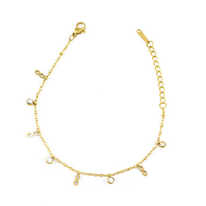 Gold Plated AD Chain Bracelet for Women