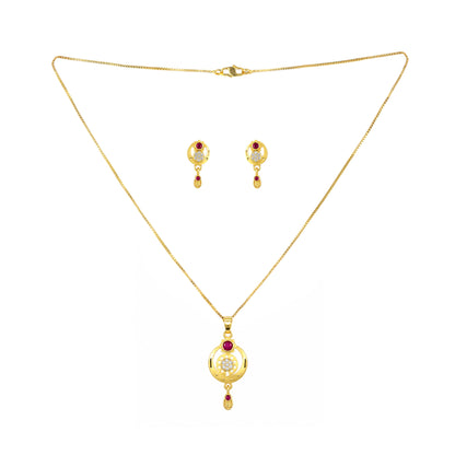 Micro Gold AD Pendant Set for Women