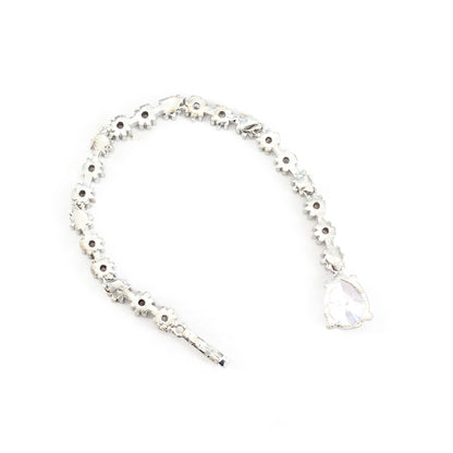 Silver Plated AD Teardrop Maang Tikka for Women