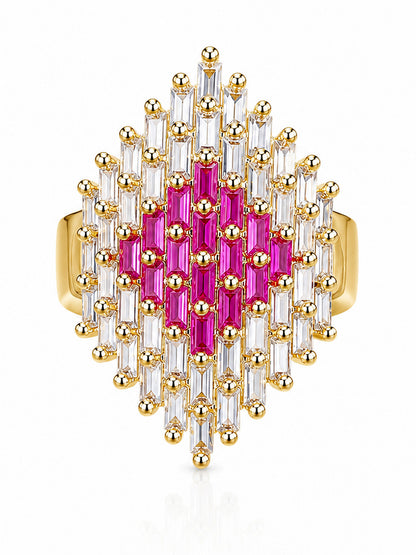 Gold Plated Pink AD Finger Rings for Women