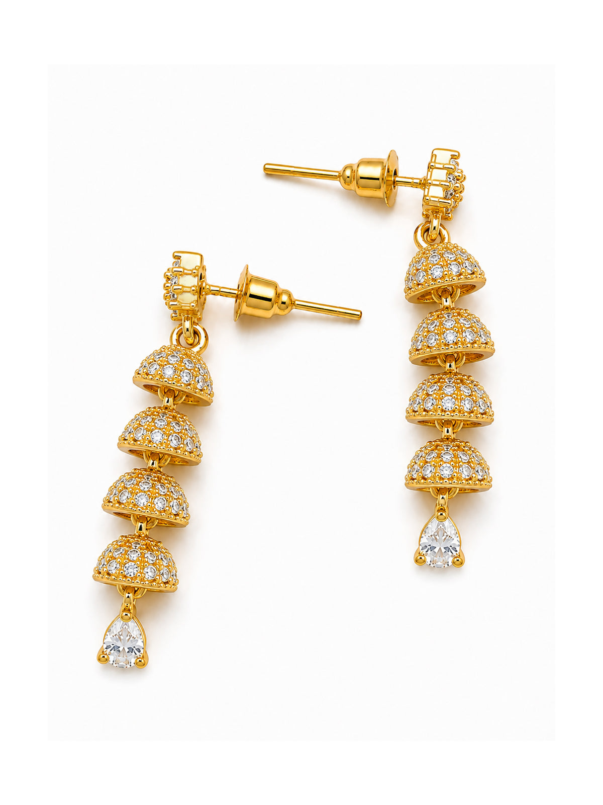 Gold Plated AD Drop Jhumka for Women