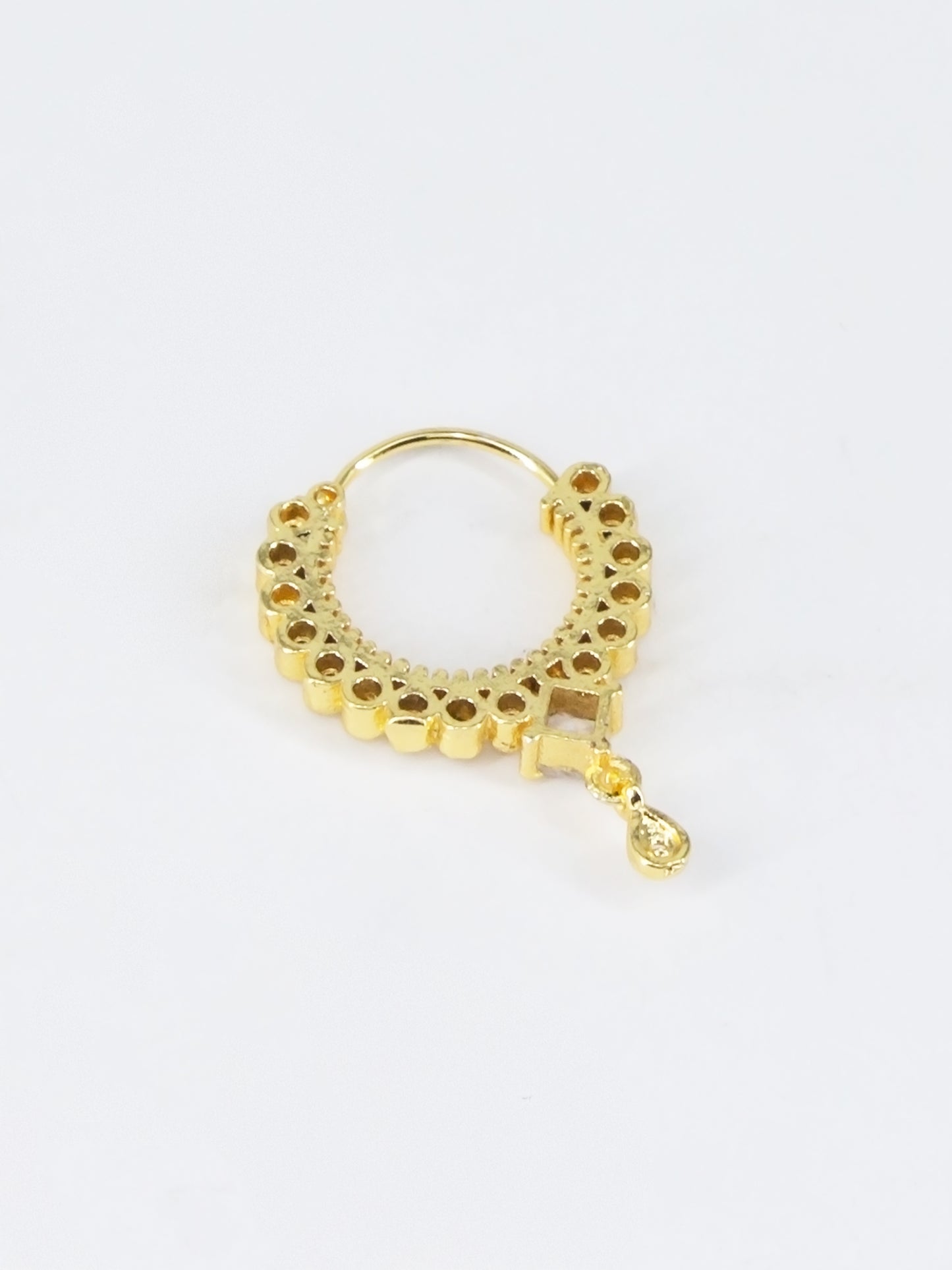 Gold Plated AD Maharashtrian Nose Ring for Women