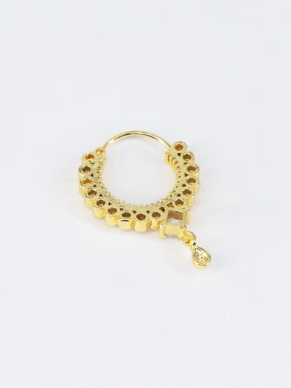 Gold Plated AD Maharashtrian Nose Ring for Women