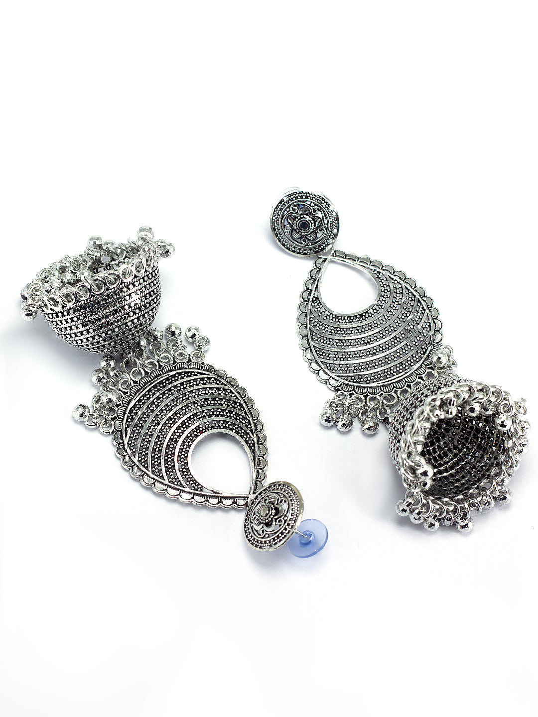 Pack of 2 Silver-Plated Teardrop Shaped Oxidised Earrings