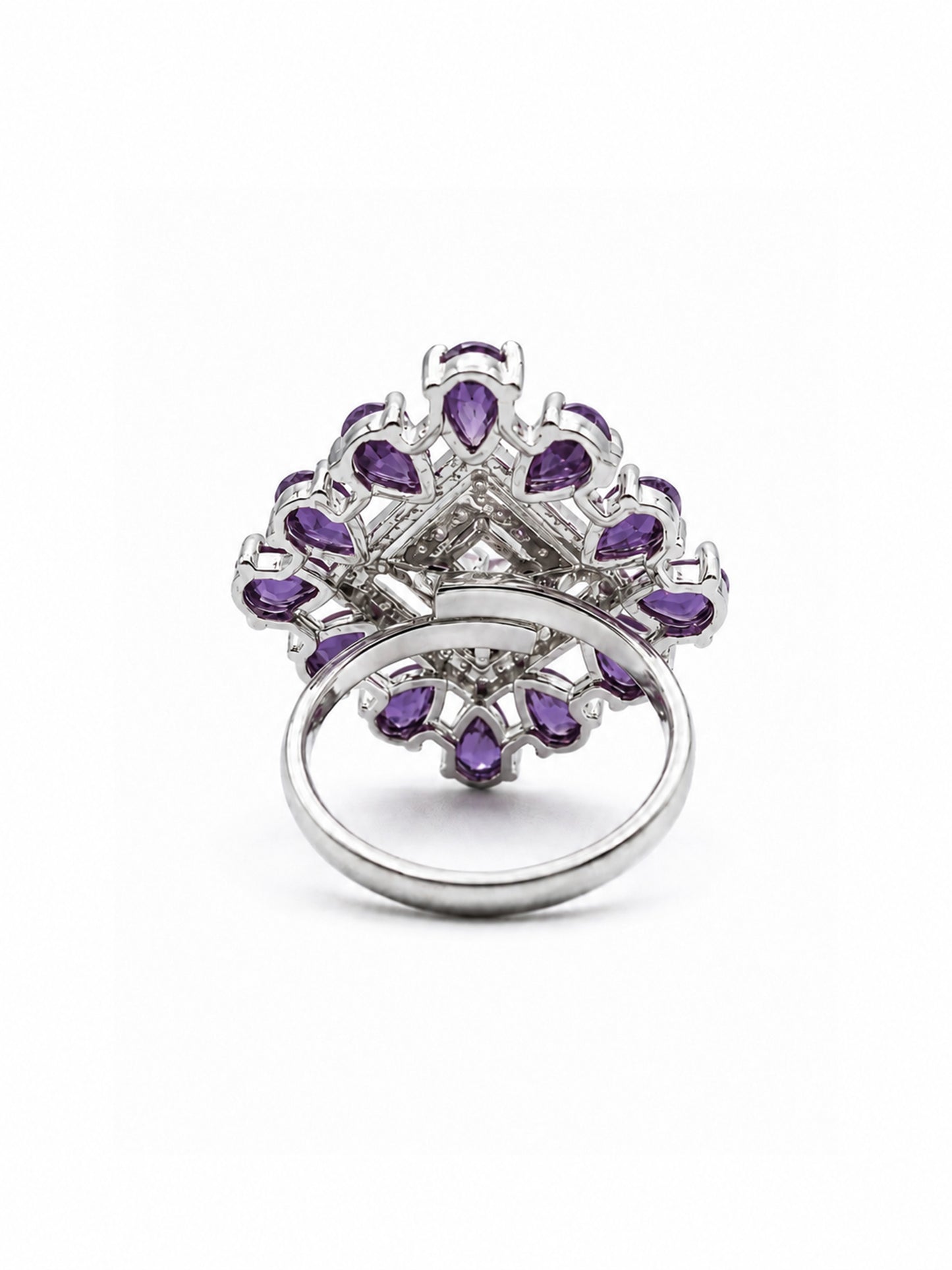 Silver Plated Purple AD Finger Ring for Women