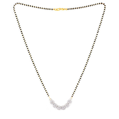Silver Plated AD Floral Mangalsutra for Women