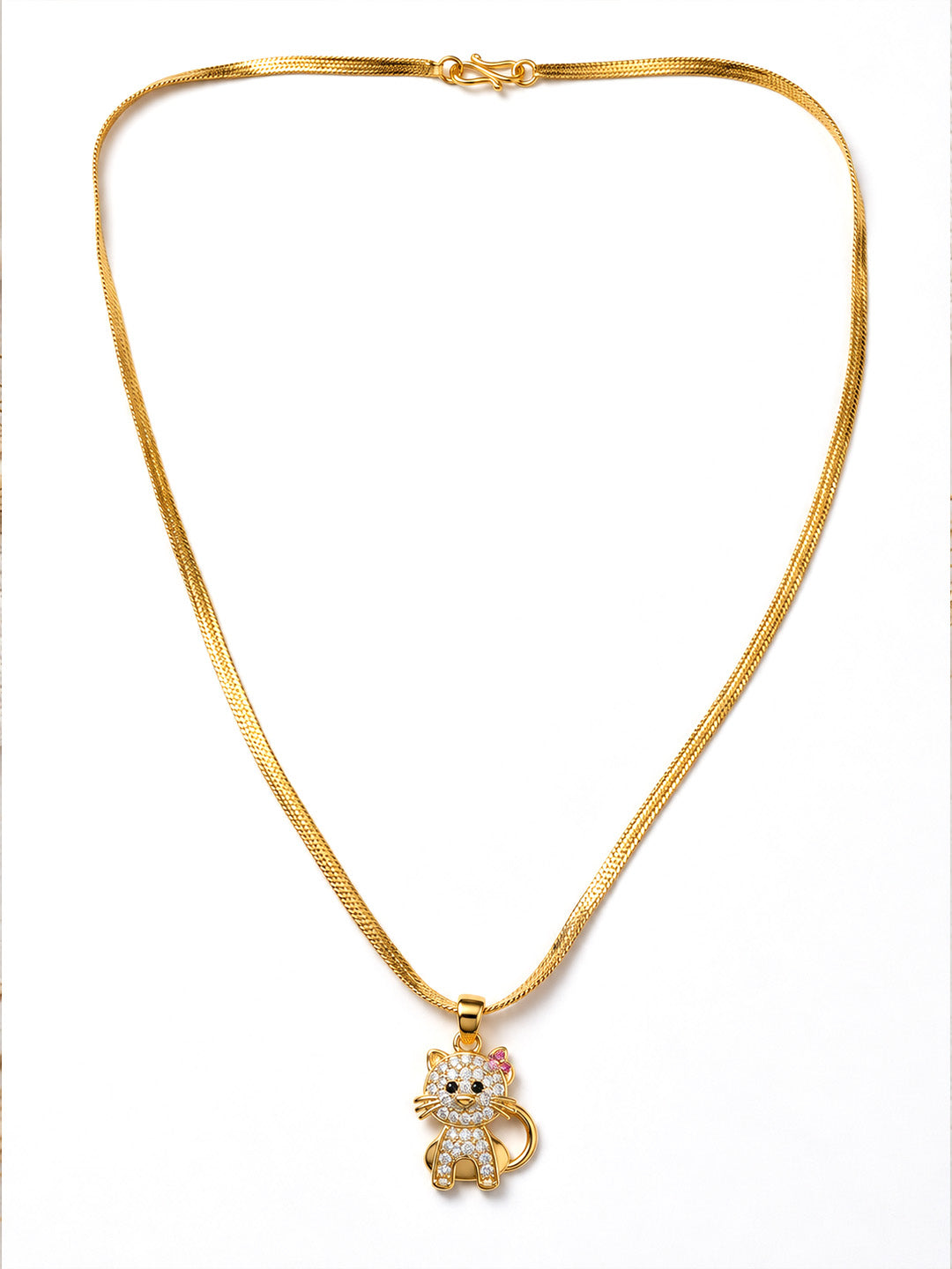 Gold Plated Kitty AD Pendant for Girls